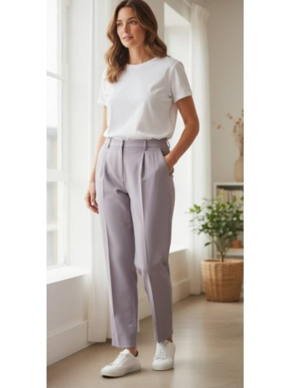 APART Lilac Lined Lightweight Wool Blend Dress Pants Ladies Size 16